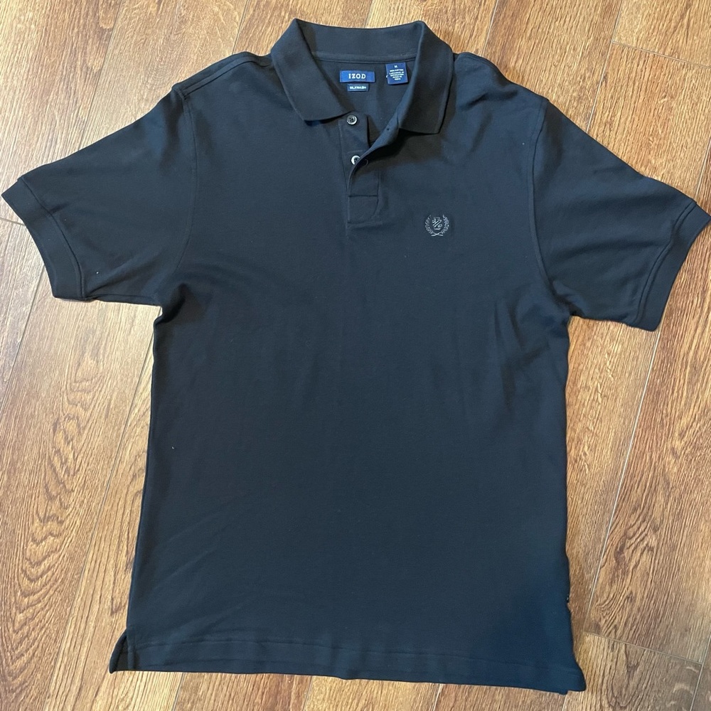 NWOT Men's IZOD Polo Style Shirt BLACK sz M